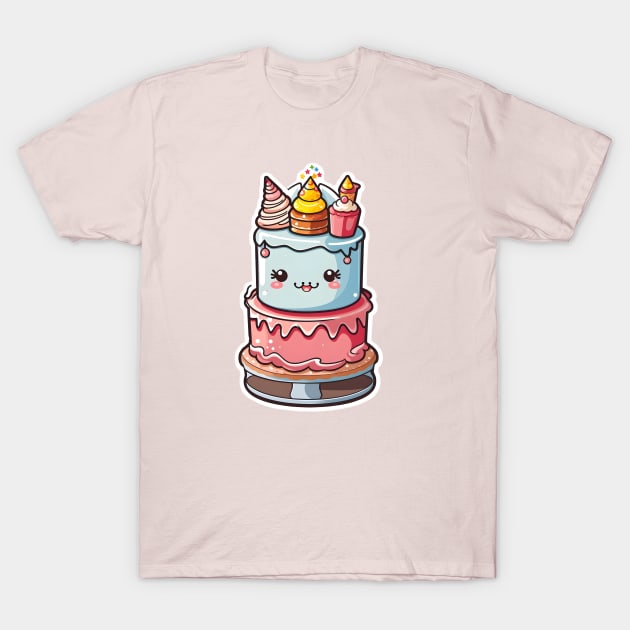 Cake Kawaii T-Shirt by ginkelmier@gmail.com